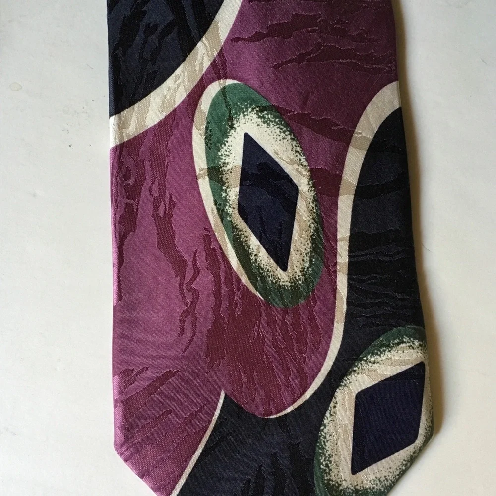 Set of 3 Vintage 1980’s-90’s Men’s Abstract Silk Ties Halston